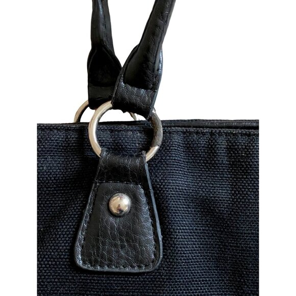 Bueno Cute Embroidered Zebra Purse Black White Tan 3 Section Zip Close Bag - Picture 4 of 11